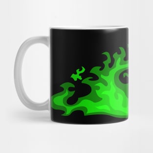 Wide Green Flames Mug